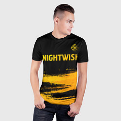 Футболка спортивная мужская Nightwish - gold gradient посередине, цвет: 3D-принт — фото 2