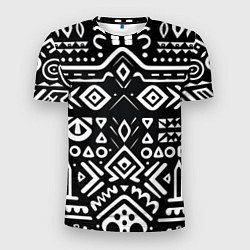 Мужская спорт-футболка Черно-белый абстрактный паттерн