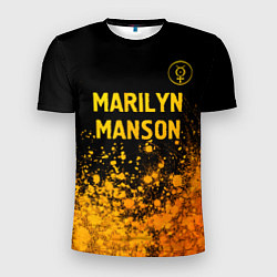 Футболка спортивная мужская Marilyn Manson - gold gradient посередине, цвет: 3D-принт