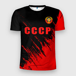 Мужская спорт-футболка СССР герб брызги красок