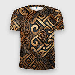 Мужская спорт-футболка Асимметричный узор в викингском стиле