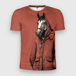 Футболка спортивная мужская Конь в красном пальто, цвет: 3D-принт