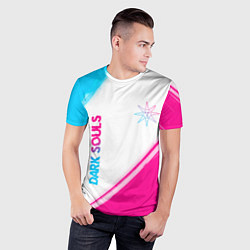 Футболка спортивная мужская Dark Souls neon gradient style вертикально, цвет: 3D-принт — фото 2