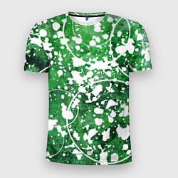 Мужская спорт-футболка Абстракция - круги на зелёном