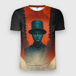 Футболка спортивная мужская Серый человек в цилиндре, цвет: 3D-принт