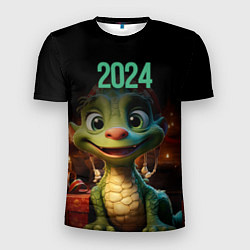 Футболка спортивная мужская 2024 символ года, цвет: 3D-принт