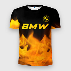 Футболка спортивная мужская BMW - gold gradient посередине, цвет: 3D-принт