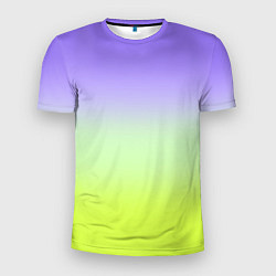 Футболка спортивная мужская Фиолетовый мятный и желто-зеленый градиент, цвет: 3D-принт