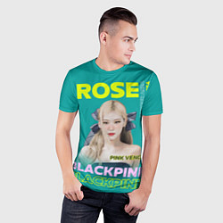 Футболка спортивная мужская Rose - девушка певица из группы Blackpink, цвет: 3D-принт — фото 2