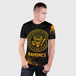 Футболка спортивная мужская Ramones - gold gradient, цвет: 3D-принт — фото 2