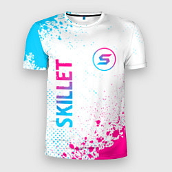 Мужская спорт-футболка Skillet neon gradient style вертикально