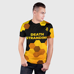 Футболка спортивная мужская Death Stranding - gold gradient посередине, цвет: 3D-принт — фото 2