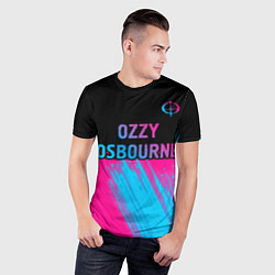 Футболка спортивная мужская Ozzy Osbourne - neon gradient посередине, цвет: 3D-принт — фото 2