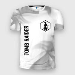 Мужская спорт-футболка Tomb Raider glitch на светлом фоне вертикально