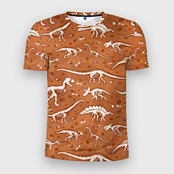 Мужская спорт-футболка Скелеты динозавров