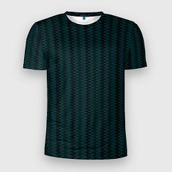 Мужская спорт-футболка Тёмно-зелёный полосатый