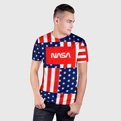 Футболка спортивная мужская NASA usa space logo, цвет: 3D-принт — фото 2