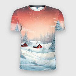 Мужская спорт-футболка Погружение в зимнюю атмосферу