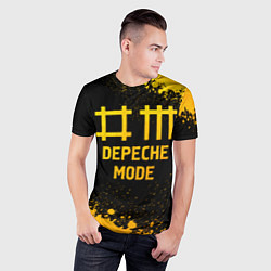 Футболка спортивная мужская Depeche Mode - gold gradient, цвет: 3D-принт — фото 2