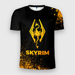 Футболка спортивная мужская Skyrim - gold gradient, цвет: 3D-принт