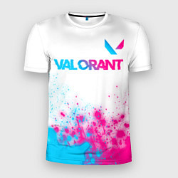 Футболка спортивная мужская Valorant neon gradient style посередине, цвет: 3D-принт