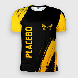 Мужская спорт-футболка Placebo - gold gradient вертикально