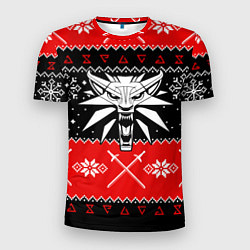 Футболка спортивная мужская The Witcher christmas sweater, цвет: 3D-принт