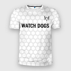 Футболка спортивная мужская Watch Dogs glitch на светлом фоне посередине, цвет: 3D-принт