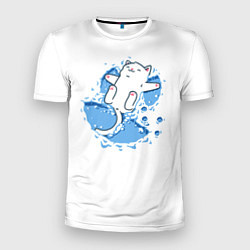 Мужская спорт-футболка Снежный кото-ангел