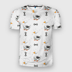 Мужская спорт-футболка Гусь и фигуры