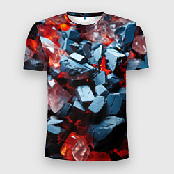 Мужская спорт-футболка Янтарные камни асбтракция