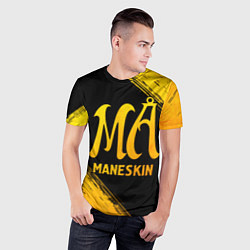 Футболка спортивная мужская Maneskin - gold gradient, цвет: 3D-принт — фото 2