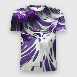 Футболка спортивная мужская Бело-фиолетовая краска, цвет: 3D-принт