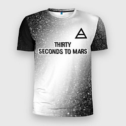 Футболка спортивная мужская Thirty Seconds to Mars glitch на светлом фоне посе, цвет: 3D-принт