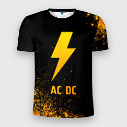 Футболка спортивная мужская AC DC - gold gradient, цвет: 3D-принт