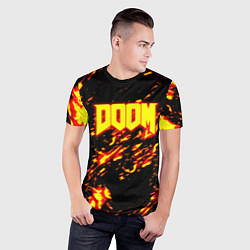 Футболка спортивная мужская Doom огненный стиль ад марса, цвет: 3D-принт — фото 2