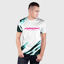 Футболка спортивная мужская Cyberpunk2077 stripes, цвет: 3D-принт — фото 2