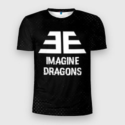 Футболка спортивная мужская Imagine Dragons glitch на темном фоне, цвет: 3D-принт