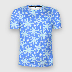 Мужская спорт-футболка Мультяшные снежинки