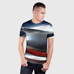 Футболка спортивная мужская Темная металлическая абстракция, цвет: 3D-принт — фото 2