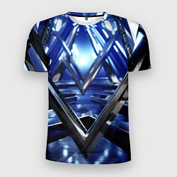 Мужская спорт-футболка Синяя и черная конструкция абстракция