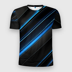 Футболка спортивная мужская Синий узор абстракции, цвет: 3D-принт