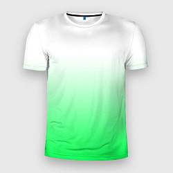 Мужская спорт-футболка Градиент бело-зелёный