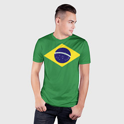 Футболка спортивная мужская Бразилия флаг, цвет: 3D-принт — фото 2