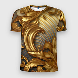 Мужская спорт-футболка Золотая текстура и абстракции