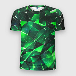 Мужская спорт-футболка Зелёное разбитое стекло