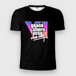 Футболка спортивная мужская Gta 6 vice city logo, цвет: 3D-принт