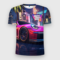 Футболка спортивная мужская GTA 6 auto, цвет: 3D-принт