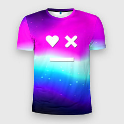Мужская спорт-футболка Love death robots neon gradient serial