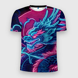 Мужская спорт-футболка Свирепый японский дракон - ирезуми